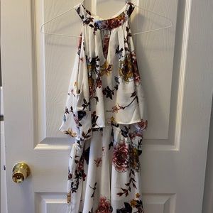 Floral Romper with cutout